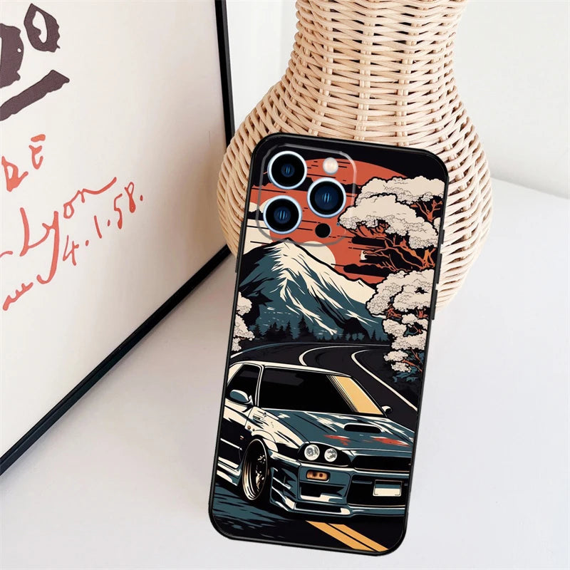 Skyline GTR R34 Case For iPhone 11 12 13 14 16 15 Pro Max Mini X XS Max XR Plus Cover Coque