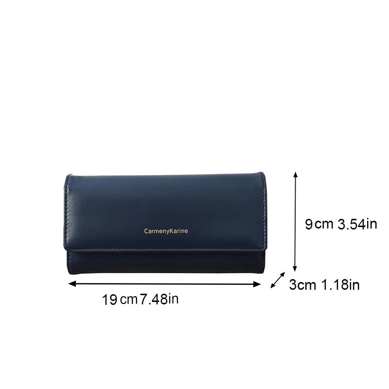 Fashion Women PU Leather Long Wallets Multi-functional Fold Purse Fresh Female Clutch Card Holder