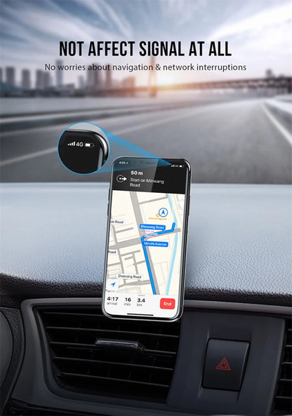 Magnetic Car Phone Holder with Dashboard or Wall Mount for iPhone, Samsung, and Xiaomi