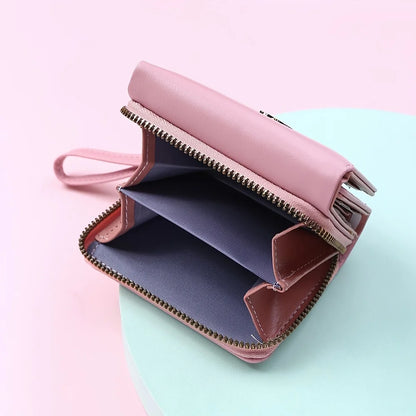 Classic Fashion Three Fold Wallet Coin Card Storage Women's Casual Student Small and Large Capacity