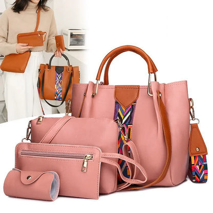 Luxury Handbag Set: Large Capacity, Tote, 4 Pcs Fashion