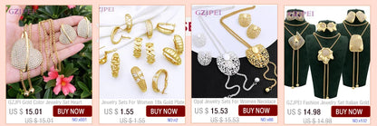 Luxury Jewelry Set For Women High Quality 18K Gold Plated Dubai Jewelry Necklace Earring Ring Bracelet Trending