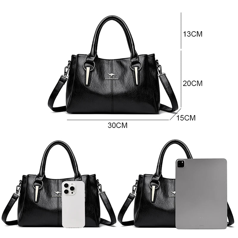 High Quality Handbag: Cow Leather, Luxury Female, Genuine Leather