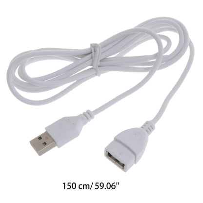 White USB Extension Cable Extender A Male to Female 1.5M 5ft