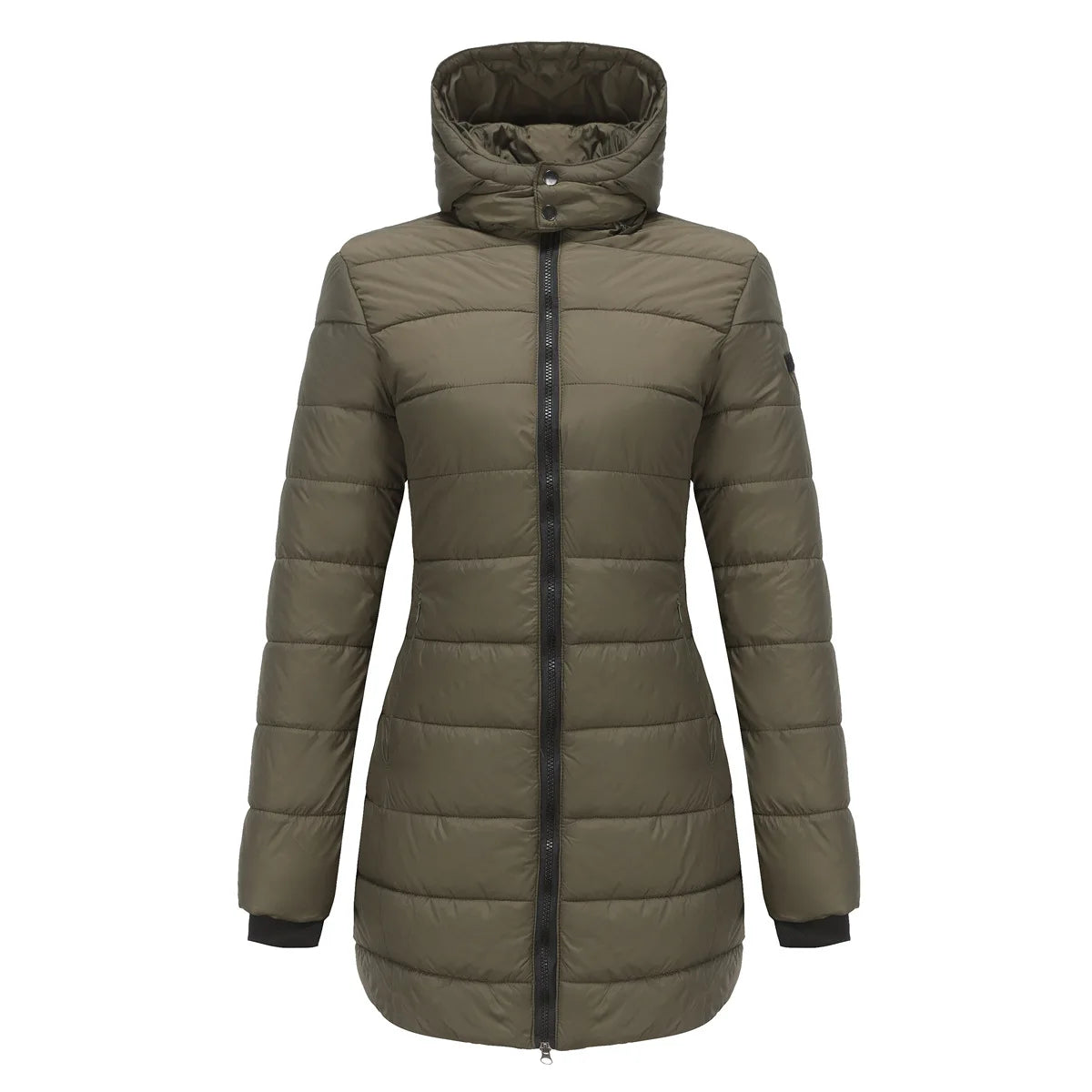 Long Quilted Puffer Jacket for Women in Bold Colors