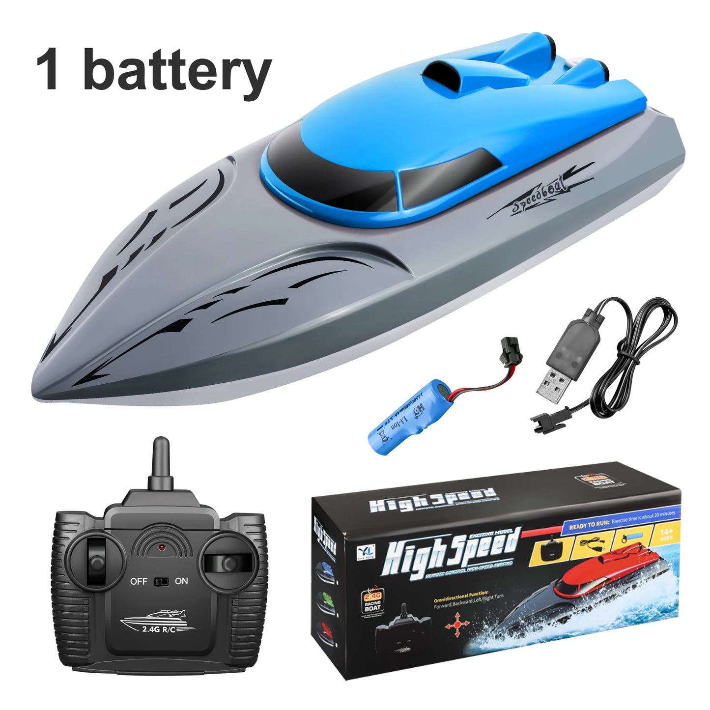 2.4GHz RC Boat Racing Dual Motor Remote Control Ship 20km/h Boats for Pools and Lakes Outdoor Kids Toys Birthday Gifts Boys Girls