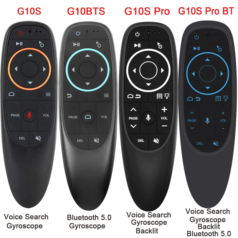 G10S Universal Voice Remote Control 2.4G trådlös bakgrundsbelyst IR-inlärning med Gyroscope Air Mouse Control för Android TV PC