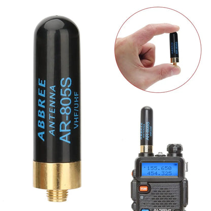 ABBREE Mini Walkie Talkie Antenn AR-805S SMA- Kvinnlig Dual Band High Gain Antenn för Baofeng BF-888S UV-5R UV-21 PRO Skinka Radio