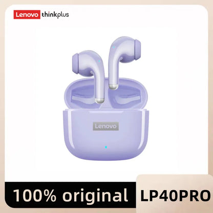 Original Lenovo LP40 Pro TWS Earphones Wireless Bluetooth 5.1 Sport Noise Reduction Headphones Touch Control 250mAH Earphones