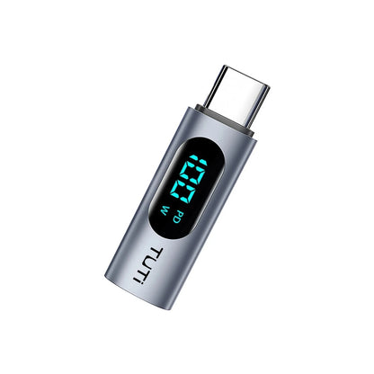 TUTi USB C Adapter, 100W USB C Hona till USB C Hane Extension Adapter TypeC Power Meter Tester med Digital Display för iPhone