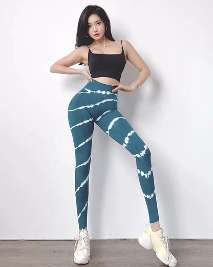 Women's High Waist Tie Dye Seamless Leggings with Butt Lift