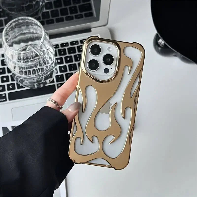 New 3D Flame Pattern Hollow Slim Shockproof Case for iPhoneNew 3D Flame Pattern Hollow Slim Shockproof Case for iPhone