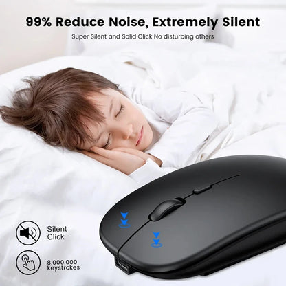 Xiaomi 2.4GHz Bluetooth Mouse Wireless USB Rechargeable Silence Ergonomics Double Model Mini