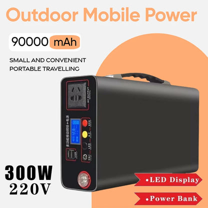 300W Portable Power Station 220V 90000mAh Power Bank for Camping