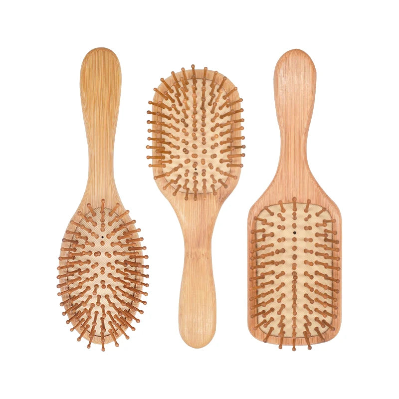 Premium Bamboo Hair Brush – Wooden Comb to Improve Hair Growth and Prevent Hair Loss.