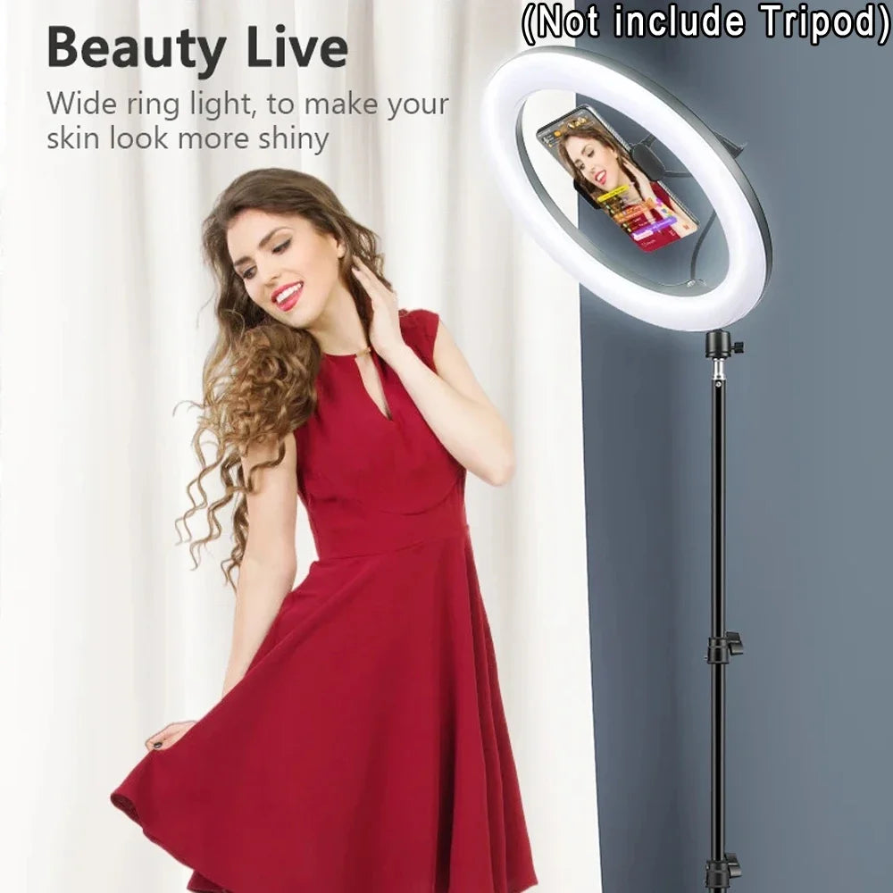 10inch Selfie Ring Light, Photography Fill Light Led Ring Lamp Ringlight for Video Recording Live Broadcast Selfie Led Lamp