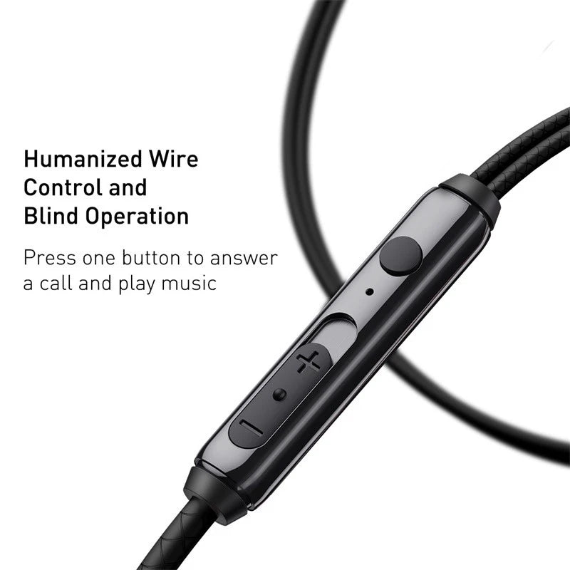 Baseus H19 Trådbundna hörlurar 6D Stereo Bas Hörlurar In-Ear 3,5 mm Jack Headset med MIC för Xiaomi Samsung iPhone 6 hörlurar