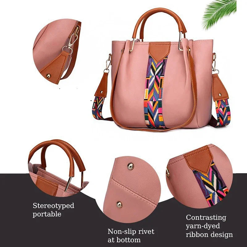 Luxury Handbag Set: Large Capacity, Tote, 4 Pcs Fashion