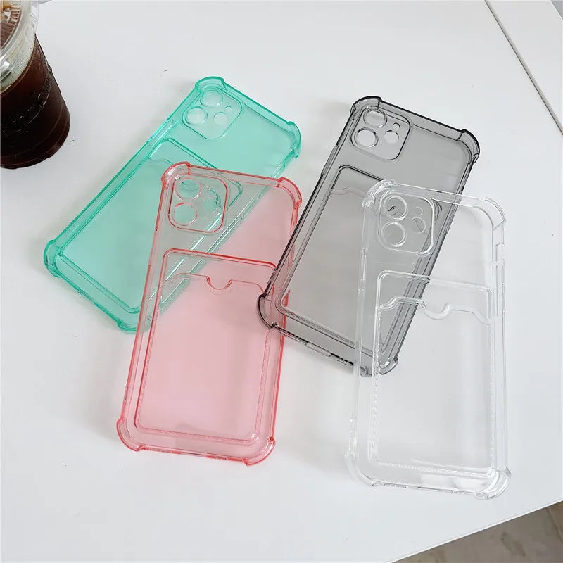 Card Bag Wallet Clear Phone Case For Xiaomi