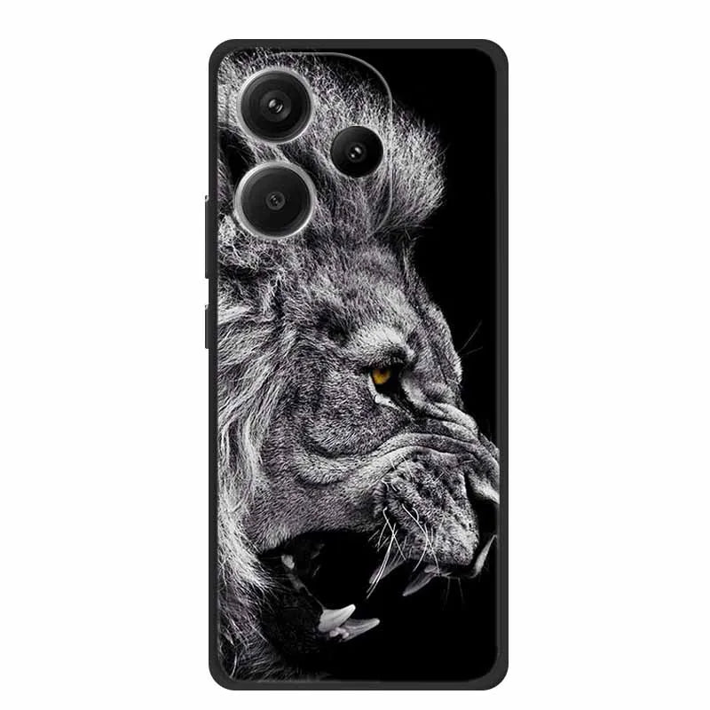 Animals Soft Silicone TPU Back Cover with Wolf Protective Bumper for Xiaomi POCO F6 5G – For POCO F6