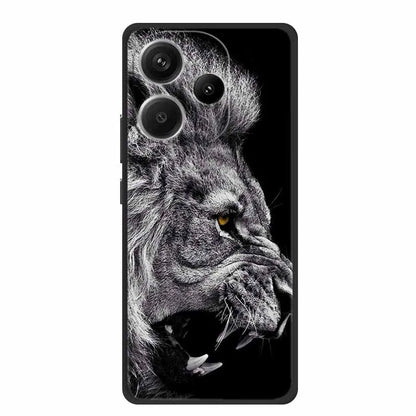 Animals Soft Silikon TPU bakstycke med Wolf Protective Bumper för Xiaomi POCO F6 5G – För POCO F6