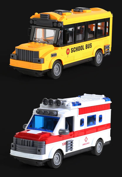 Remote Control Tour Bus – 4CH Double Decker Sightseeing Bus, Simulated Ambulance & School Bus Model, RC Electric Vehicle Toys