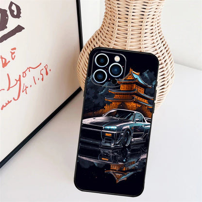 Skyline GTR R34 Case For iPhone 11 12 13 14 16 15 Pro Max Mini X XS Max XR Plus Cover Coque