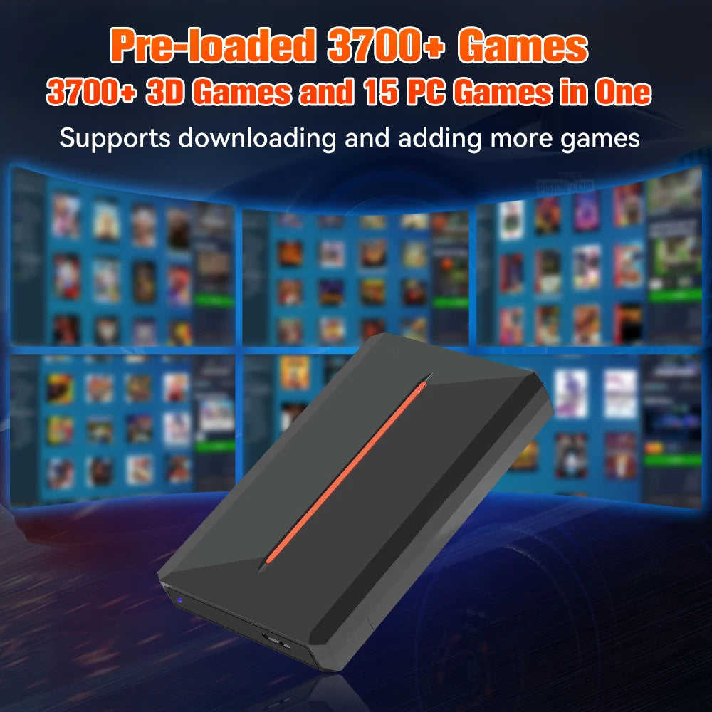 Launchbox Gaming Hard Drive Disk Retro Game Console for PS4/PS3/PS2/WiiU/Wii/N64/DC/PS1 for Win PC/Laptop With 3760+PC/3D Games