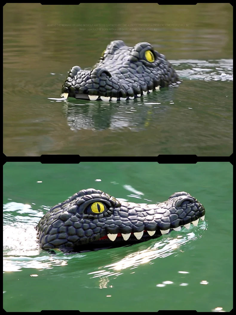 RC Boat Crocodile Head Remote Control High Speed Boat Kids Toys Boys Joke Alligator Decoy Pool Water River Game Spoof Party Gift