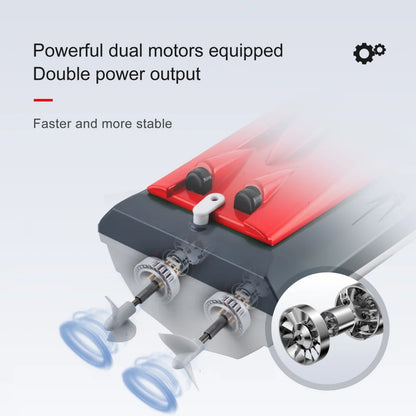 2,4GHz RC Båtracing Dubbelmotorfjärrkontroll Fartyg 20km/h Båtar för pooler och sjöar Utomhus Barnleksaker Födelsedagspresenter Pojkar Flickor