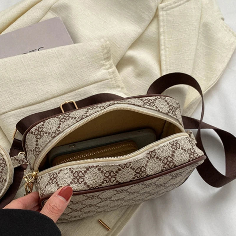 Vintage modehandväska för kvinnor – massivt mjukt PU-läder, Casual designeraxelväska, ny crossbody tygväska