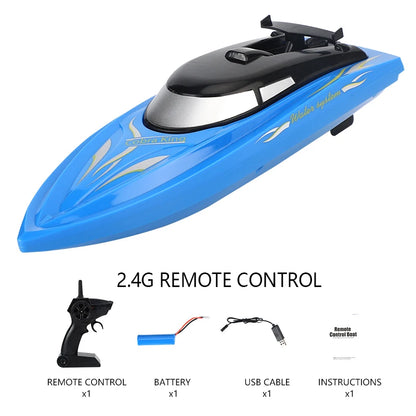 RC High-Speed ​​Boat 10Km/h 2,4G Vattentät fjärrkontrollbåtar Fartygsbåtar Fjärrkontroll Utomhusleksaker för barn Vuxenpresenter