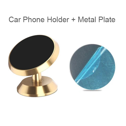 Magnetic Car Phone Holder with Dashboard or Wall Mount for iPhone, Samsung, and Xiaomi