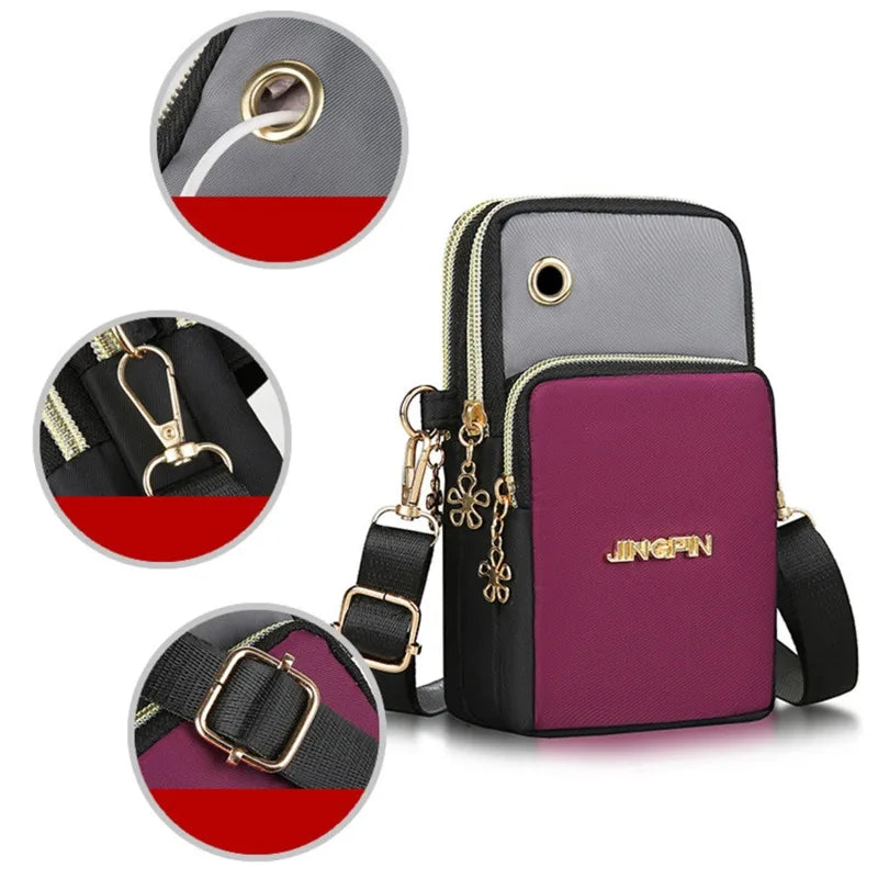 New Mobile Phone Crossbody Bags for Women – Fashion Female Shoulder Bag, Cell Phone Pouch with Headphone Plug, Large Capacity Wallet.