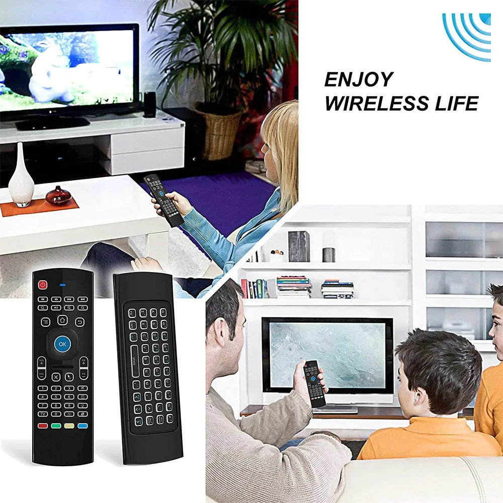 Air Mouse for Android Tv Box, Mini Wireless Keyboard Air Remote Mouse Control with RGB Backlit MX3 Pro IR Learning