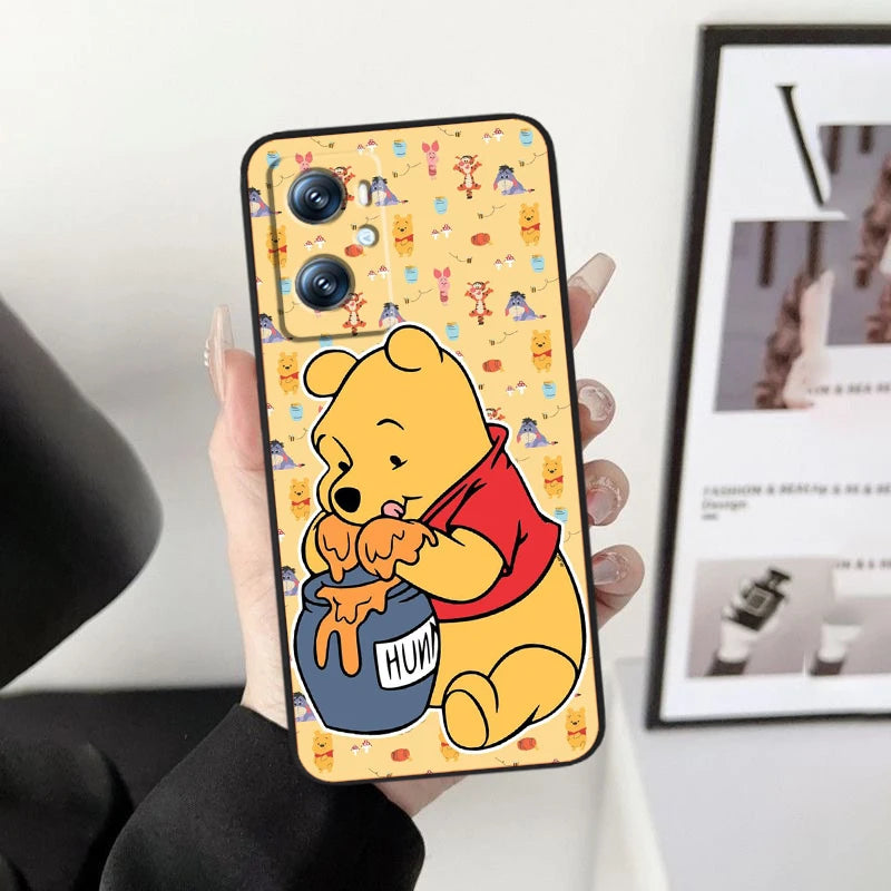 Disney Winnie The Pooh Case For OPPO: Black TPU Phone Case