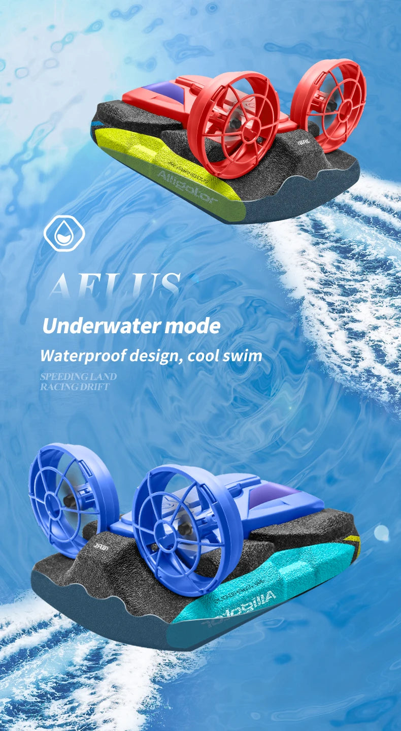 Ny S10 Water &amp; Land 2 i 1 fjärrkontroll Höghastighetsbåt 2,4G Amfibie Hovercraft RC Drift Bil Barnleksaker Julklappar