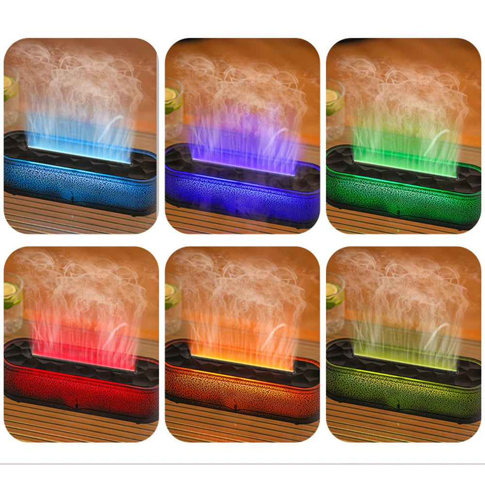 Rainbow Aroma Diffuser – Fire Flame USB Air Humidifier, Essential Oil Diffuser with Remote Control for Home Fragrance