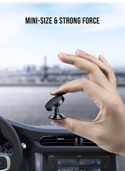 Magnetic Car Phone Holder with Dashboard or Wall Mount for iPhone, Samsung, and Xiaomi