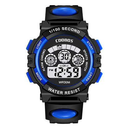 COOBOS Brand Children Watch Sports Digital Watch for Kids Boys Girls Student 30M Waterproof Multifunctional LED Wristwatch