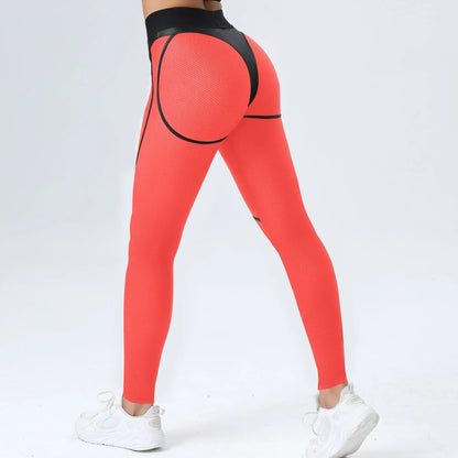 Women's High Waist Mesh Push Up Leggings