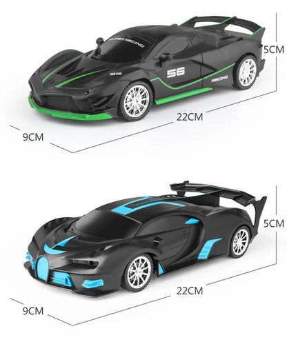 LED-ljus RC-billeksak 1/18 2.4G Radiofjärrkontroll Bilar Höghastighetssportbil Stunt Drift Racing Billeksaker För Pojkar Barn