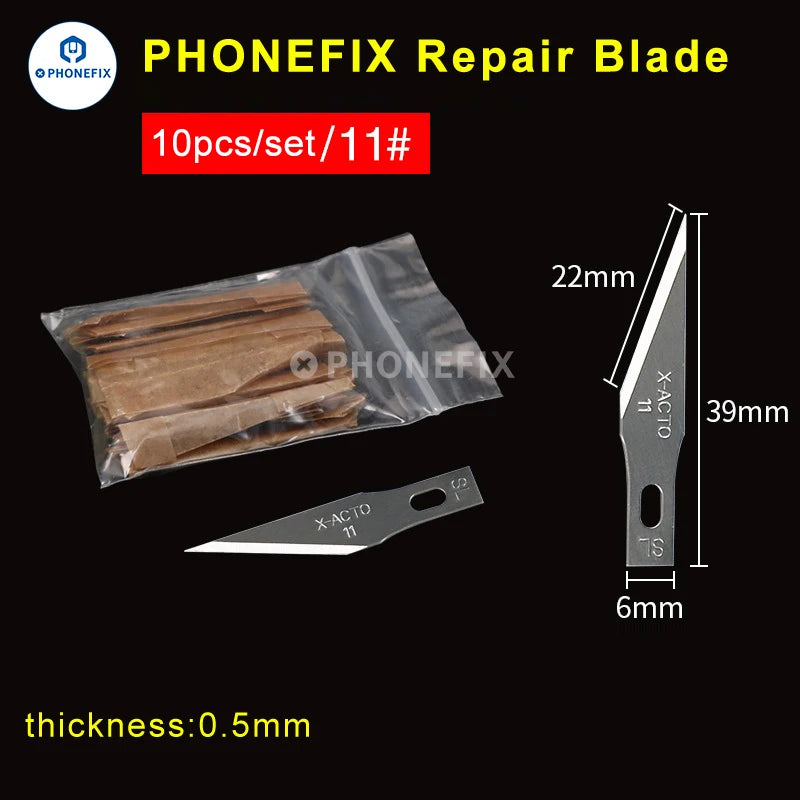 10st skalpellknivblad Gravering Halkfri metall skalpellknivbyte Craft Blades PCB Reparation Handverktyg