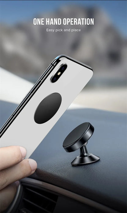 Magnetic Car Phone Holder with Dashboard or Wall Mount for iPhone, Samsung, and Xiaomi