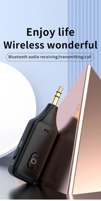 2 IN 1 Bluetooth 5.1 Receiver Transmitter 3.5mm 3.5 AUX Jack Handsfree Call Wireless Audio Adapter for Car Kit PC TV Headphones