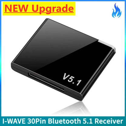 I-WAVE 30 Pin Bluetooth 5.1 Audio Receiver A2DP Music Mini Wireless Adapter For iPhone IPod 30Pin Jack Analog Speaker