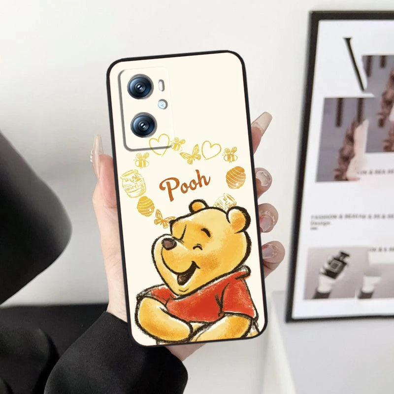 Disney Winnie The Pooh Case For OPPO: Black TPU Phone Case