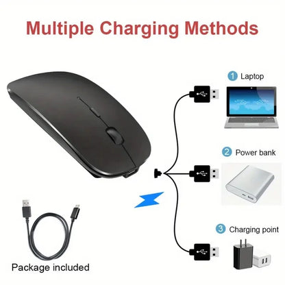 Rechargeable Wireless Mouse With 2.4GHz USB 1600DPI Mouse for Computer Laptop Tablet PC Macbook Gaming Mouse Gam