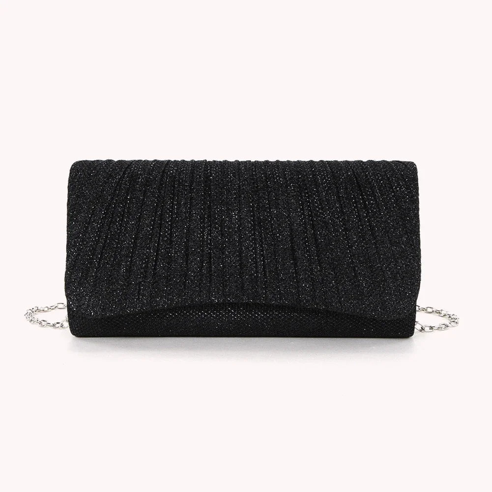 Kvinnor Glänsande Crossbody-väska Elegant glittrande handväska Modekedja Satchelväska Chic Cocktail Bröllopsclutch