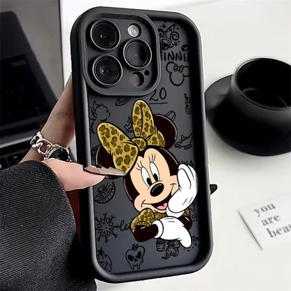 Minnie Disney Mouse For iPhone 15 14 13 12 11 Pro Max XS Max X XR 7 8 Plus 6S 5S  Liquid Eye Ladder Phone Case